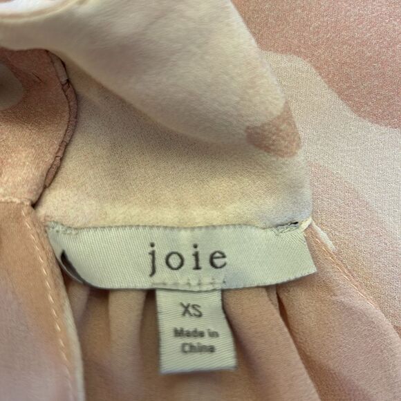 Joie Pink and Cream Patterned Silk halter top Size XS EUC - Picture 8 of 9
